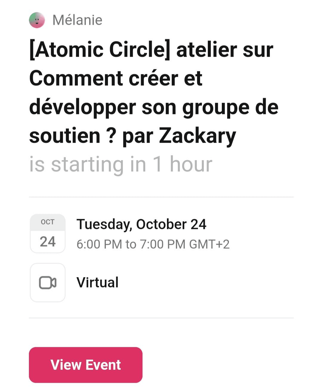 Invitation à un atelier Atomic Circle